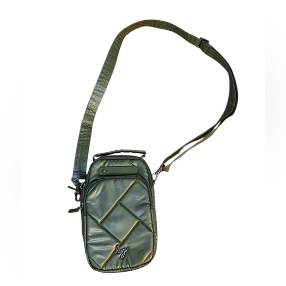 Lug Olive Green Metallic Skeeter Mini Convertible Crossbody Bag - Picture 1 of 7